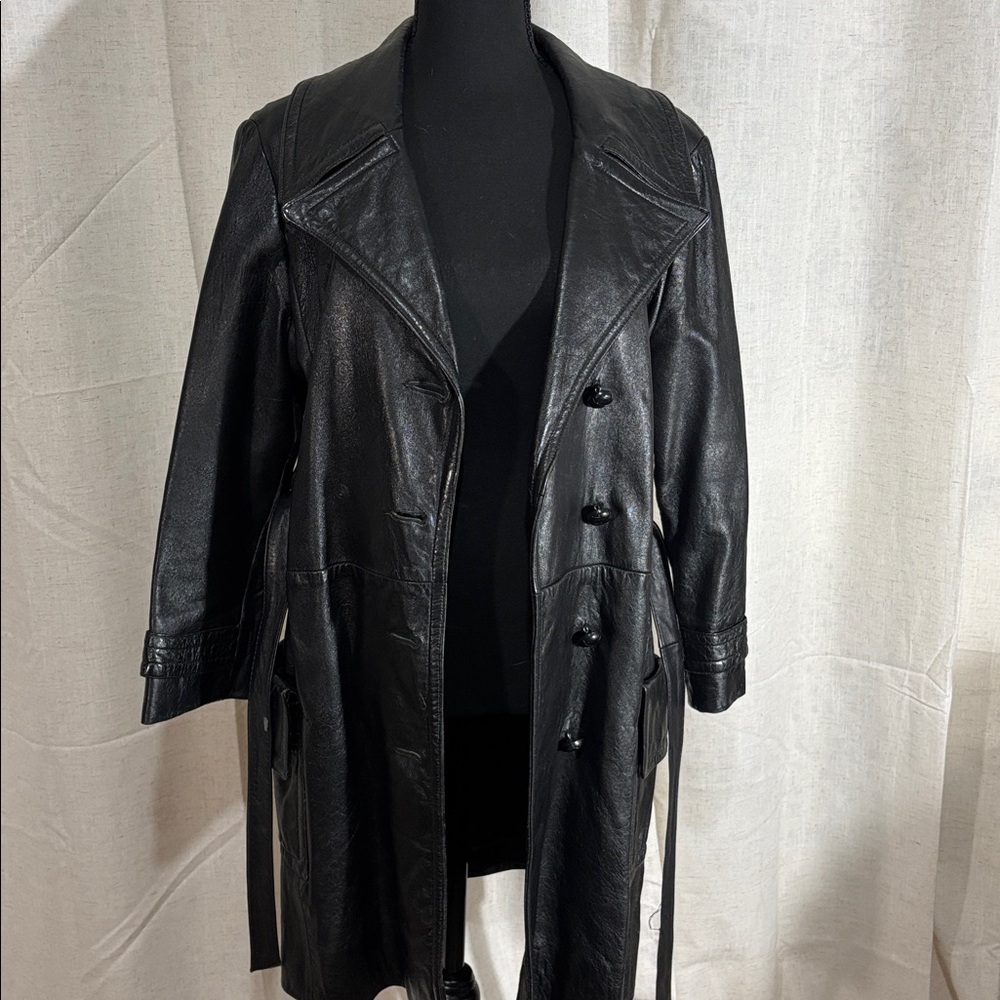 Vintage 80s Women's Black Leather Jacket - Picture 5 of 8